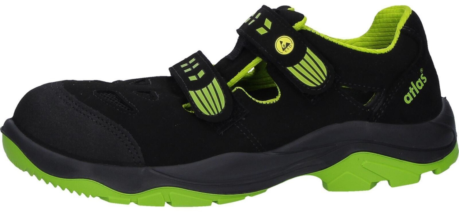 ATLAS Gato II Scarpe Antinfortunistiche Unisex – S1P SRC, Puntale In Alluminio, Taglia 41, Nero/Verde