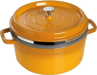 Staub Cocotte ronde avec panier vapeur 26 cm moutarde