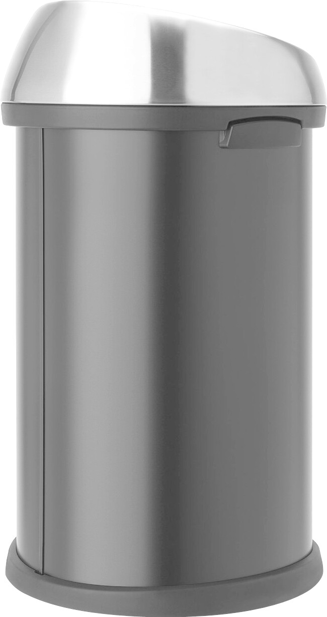 Brabantia Touch Bin 60 L noir mat avec couvercle en acier brillant