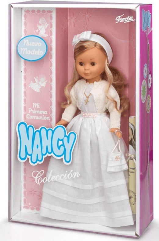 Nancy - Nancy Colección Comunión, Muñeca vestida de Primera Comunión y  Corona Flores, morena, con vestido blanco, para regalar, Reedición 2023,  Famosa