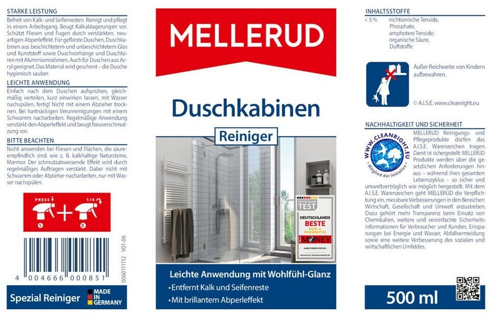 Mellerud Shower cubicle cleaner (500ml) desde 12,05 € Compara precios