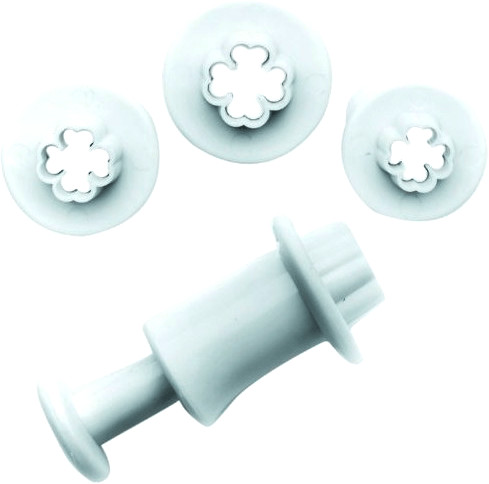 ibili Set de 3 emporte-pièces trèfle poussoir