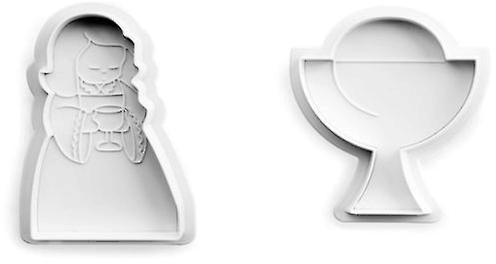 ibili Lot de 2 emporte-pièces avec poussoir petit coupe et communion