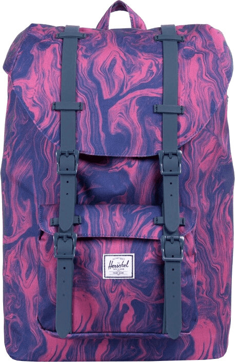 Herschel Little America Backpack Mid-Volume red marble/navy rubber