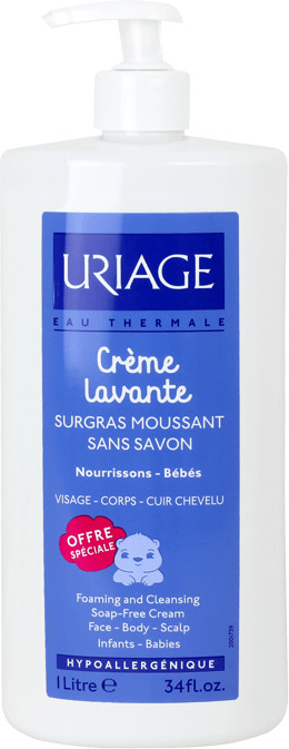 Uriage Crème lavante surgras moussant sans savon (1 L)
