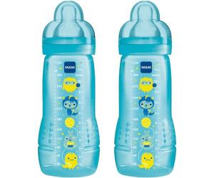 MAM | Biberon Easy Active 6+ mois (330 ml) Bleu – Biberon avec tétine en  silicone débit X vitesse ultra-rapide – Biberon pour bébé avec fermeture