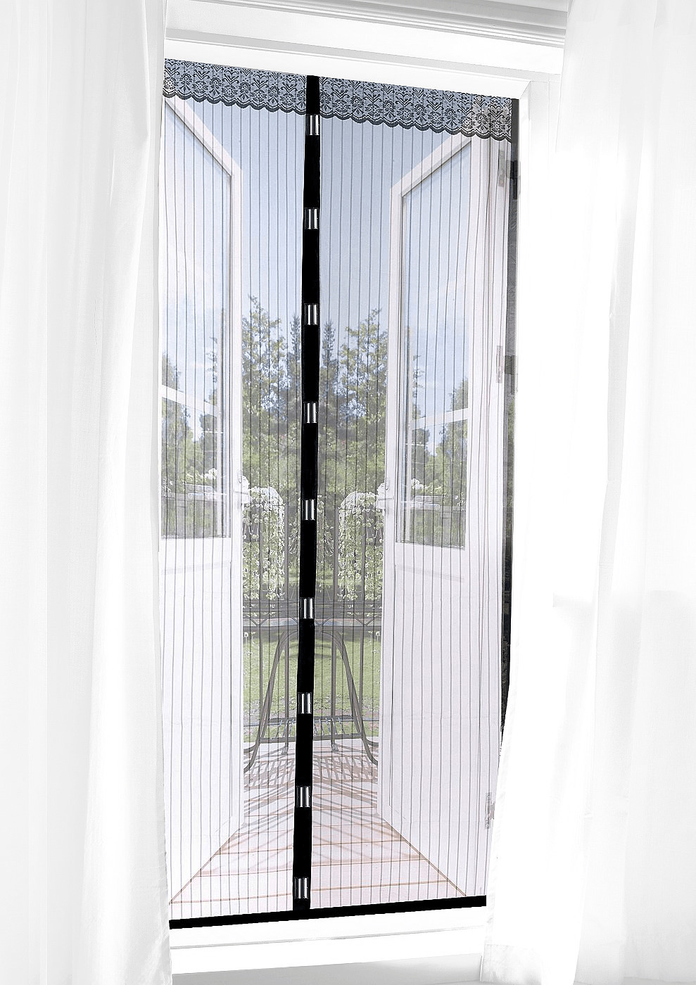 EASYmaxx Magic Klick Moustiquaire fermeture aimantée 90 x 210 cm noir