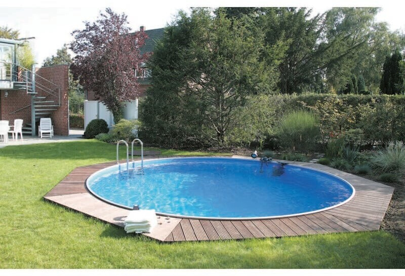 planet pool Kit piscine enterrée AQUALUX acier ronde 450 x 150 cm
