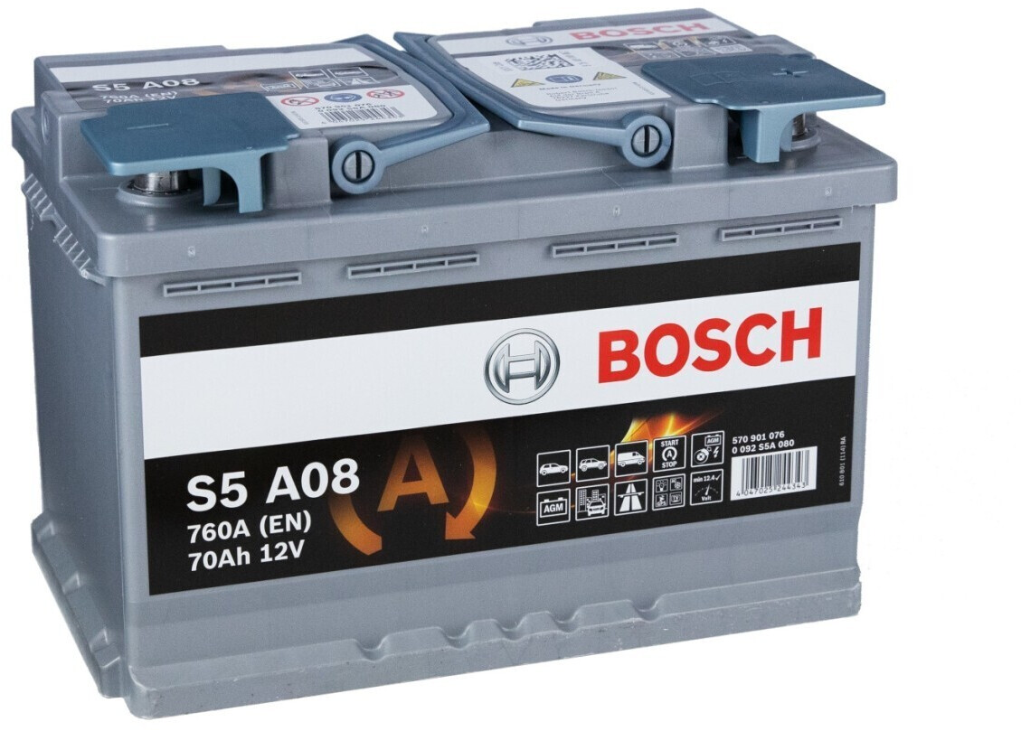 BOSCH S5 0 092 S5A 080 Batterie 12V 70Ah 760A B13 AGM-Batterie S5 A08, 12V  70AH 760A