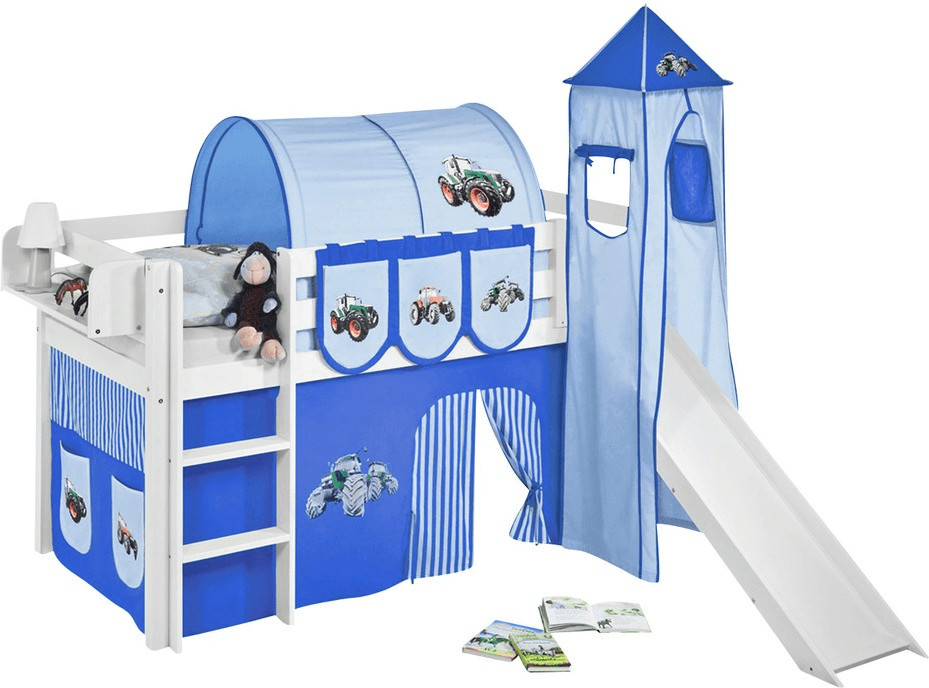 Lilokids Lit mezzanine Jelle avec toboggan Tracteur