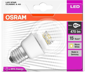 Osram LED STAR CLASSIC 6 W/827 E27 CL ab 6,03 € | Preisvergleich bei idealo.de
