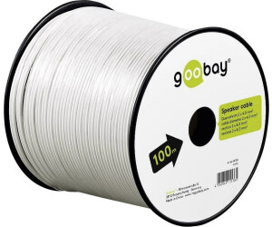 50 Meter Goobay 67749  Lautsprecherkabel mit Leiter 2 x 1,50mm² Weiß 