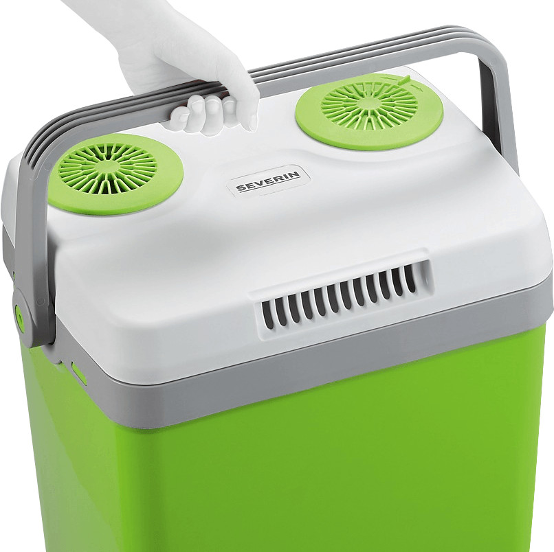 SEVERIN Elektrische Kühlbox (19 L) mit Kühl- und Warmhaltefunktion, Auto  Kühlbox mit 2 Anschlüssen (Netzteil & Zigarettenanzünder), Kühlbox  grau/grün, KB 2924 : : Auto & Motorrad