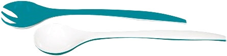 Zak Couverts à salade Duo 29 cm turquoise/blanc