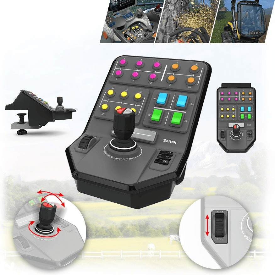Logitech G Saitek Farm Sim Controller, Farming Simulator Bundle bestehend  aus Lenkrad, Steuerkonsole, Gas- und Bremspedal, 900° Lenkbereich, 38+  Tasten, USB-Anschluss, PC/Mac - schwarz: : Elektronik & Foto