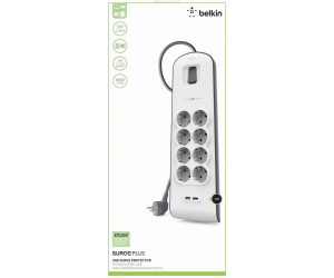 Belkin multiprise parafoudre 8 prises secteur + 2 ports USB