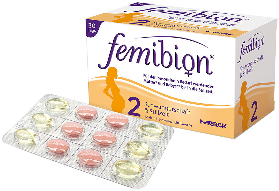 Merck Femibion Schwangerschaft 2 D3 DHA 400 µg Folat (2 x 30 Stk ...