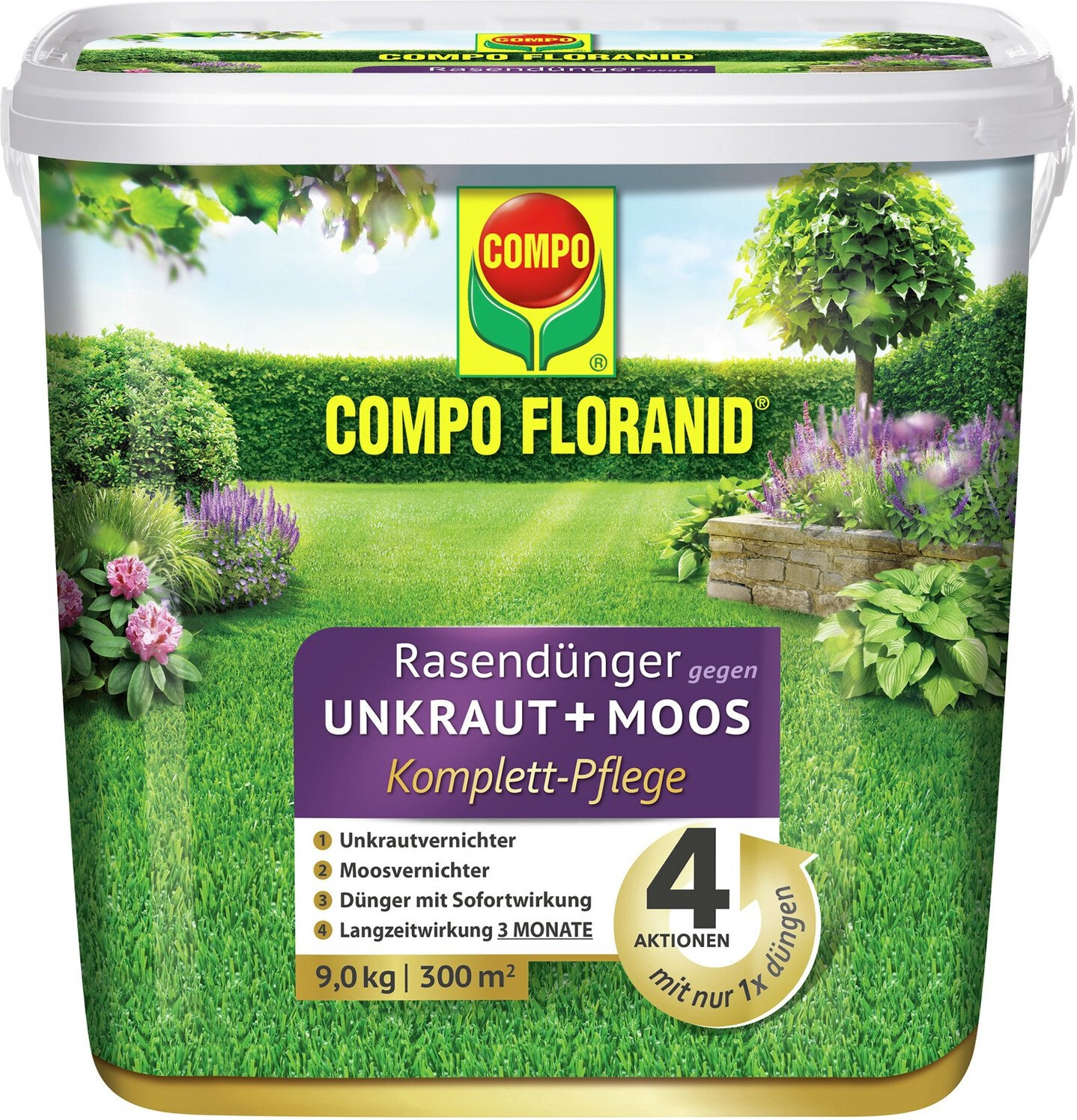 COMPO Floranid gegen Unkraut+Moos 4in1 9 kg