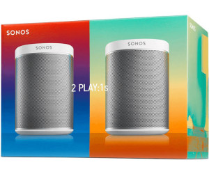 Feuchtigkeitsbeständiger Multiroom Lautsprecher weiß Sonos Play:1 Smart Speaker Kompakter & kraftvoller WLAN Lautsprecher für unbegrenztes Musikstreaming Doppelpack Starterset 