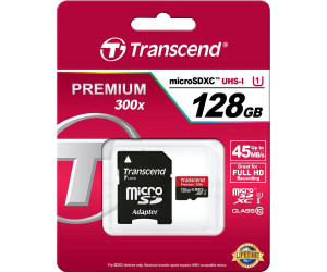 Transcend Premium 300x microSDXC 128 Go (TS128GUSDU1) au meilleur prix sur