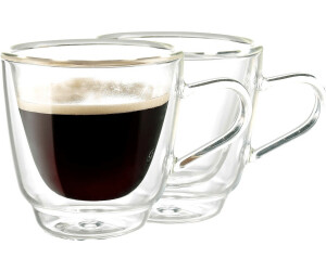 GLASWERK Verre double paroi à Latte Macchiato Design mug transparent tasse a the verres à thé lavable au lave vaisselle bob Tasse double paroi 2 x 230 ml tasse a cafe design tasse a cafe 