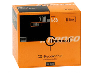 Intenso 52x CD-R Printable 80Min 700MB 10er Slim Case 