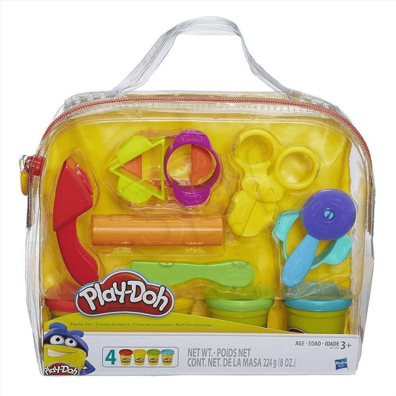 Play-Doh, Mon Premier Kit avec 4 Pots de Pâte a Modeler & Pte à Paillettes  - Dès 3 ans