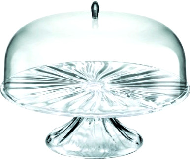 Guzzini Aqua plat à tarte sur pied avec cloche 27 cm transparent