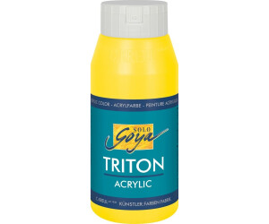 KREUL 17461 - Inchiostro acrilico Triton, giallo fluorescente, 50 ml in vetro con pipetta per il dosaggio e l'agitazione, alta intensità di colore, essiccazione opaca in seta, per tela e carta
