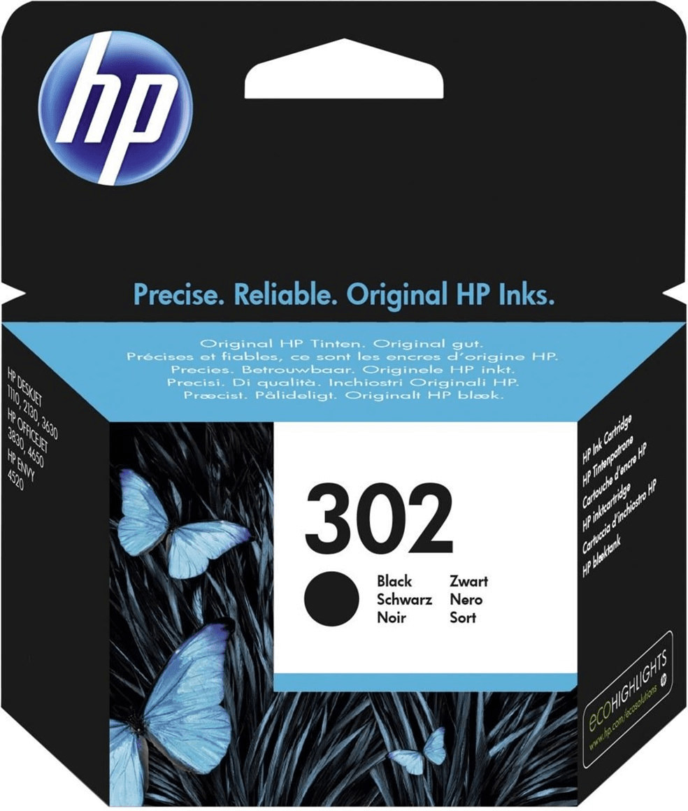Pack de 2 cartouches d'encre HP 302 trois couleurs + noir authentiques -  éligible Instant Ink HP : les 2 cartouches à Prix Carrefour