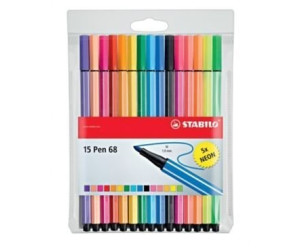 Feutre Pen 68 Pastellove 15 couleurs - Scrapmalin