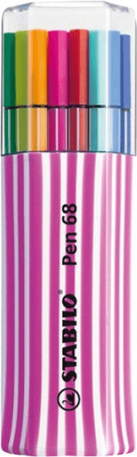 15 feutres de dessin pointe moyenne STABILO Pen 68 coloris pastel -  BuroStock Guyane