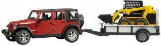 Bruder Jeep Wrangler Unlimited Rubicon avec remorque et chargeur Caterpillar (02925)