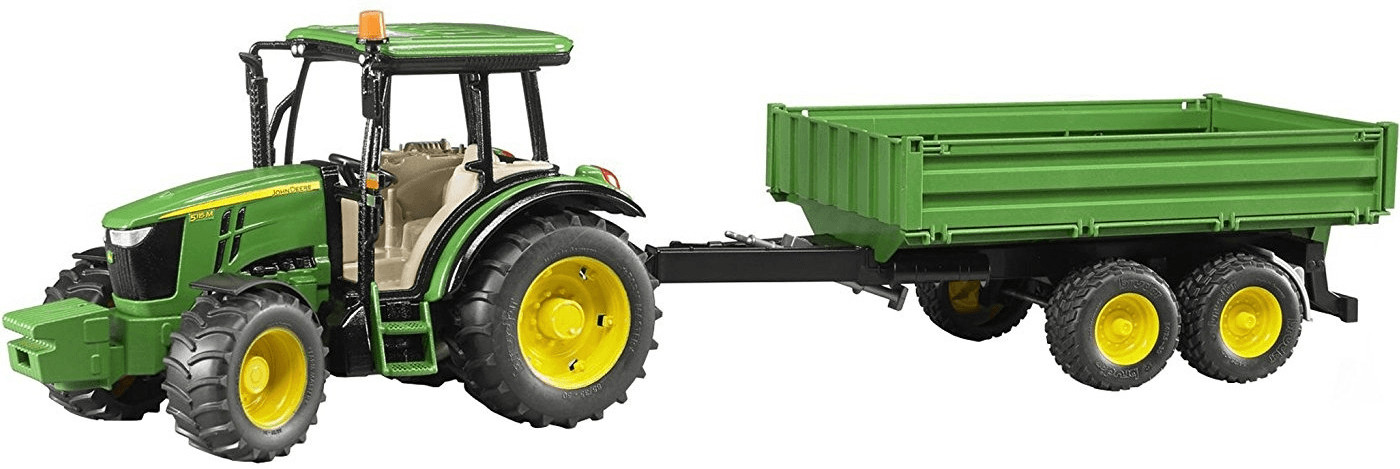 Bruder Tracteur John Deere 5115 M avec remorque (02108)