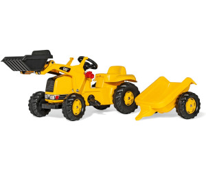 Rolly Toys CAT Lader Traktor mit Anhänger Trettraktor mit Frontlader gelb 