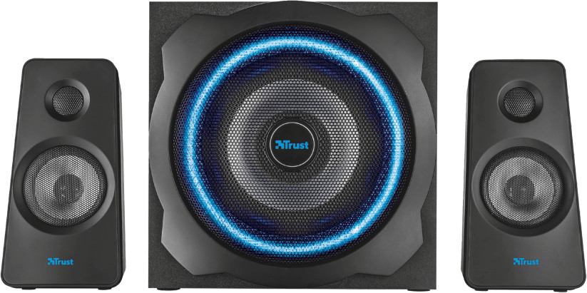 Altavoces 2.1 trust tytan gxt 628 - 2.1 - 120w - subwoofer con leds  parpadeantes - mando control line-in / volumen /