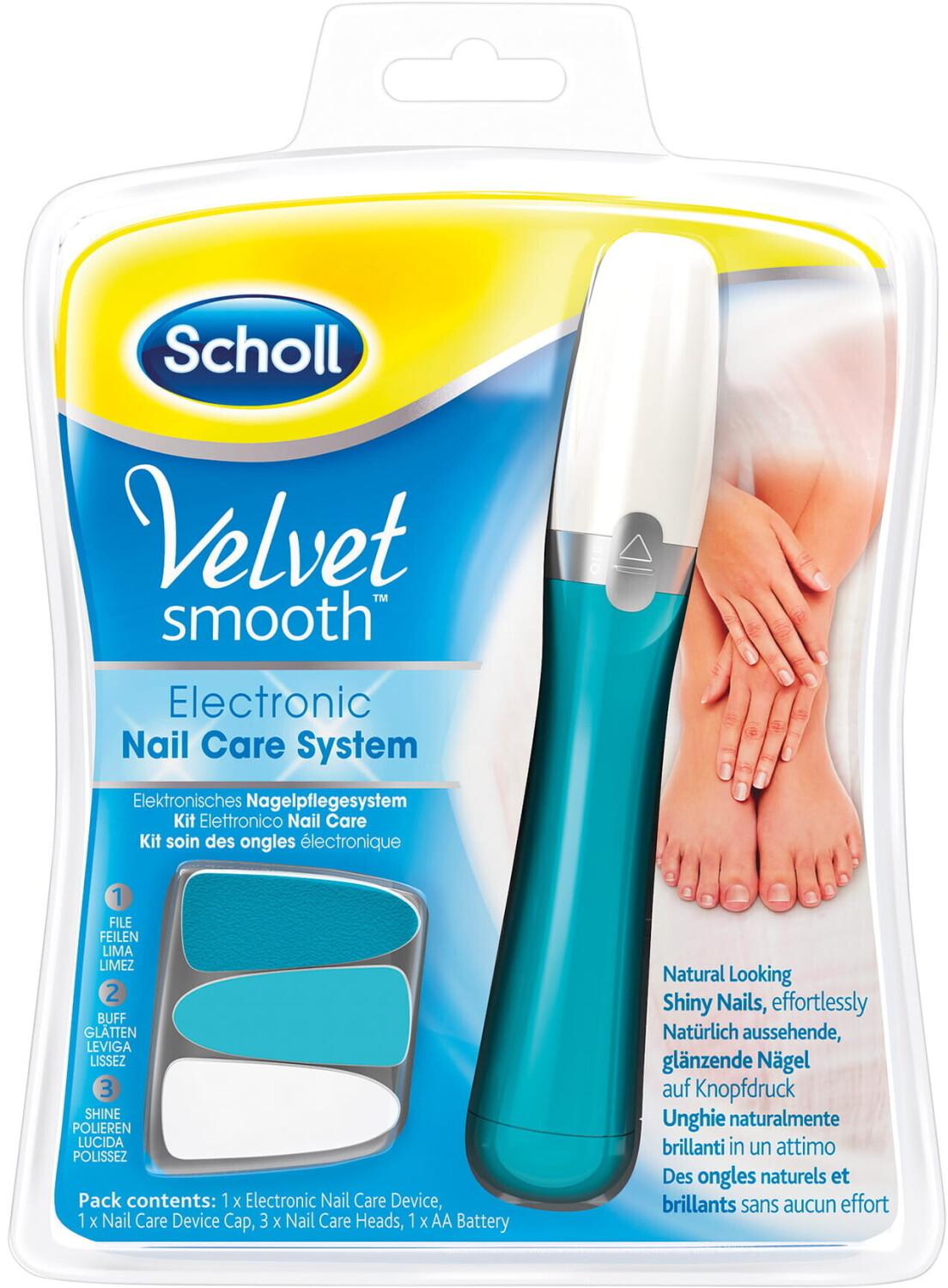 Scholl Kit soin des ongles électronique Velvet Smooth bleu