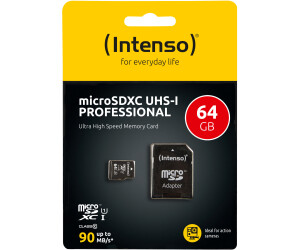 bis 90Mbps schwarz Intenso Professional SDHC UHS-I Class 10 32GB Speicherkarte 