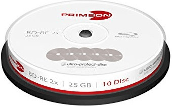 Primeon BD-RE Ultra-Protect-Disc 25GB 2x 10pk Cakebox