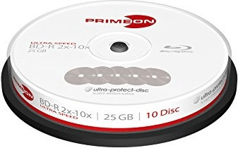 Primeon BD-R Ultra-Protect-Disc 25GB 10x 10pk Cakebox