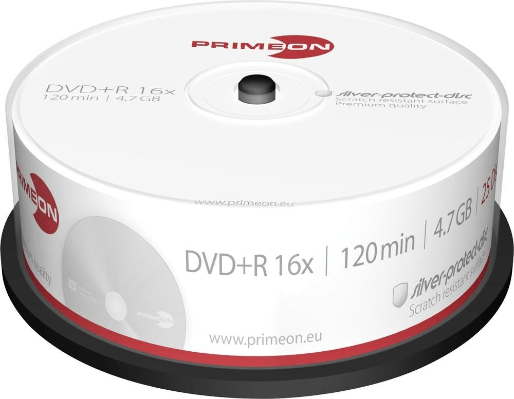 Primeon DVD+R Silver-Protect-Disc 4,7GB 16x 25pk spindle