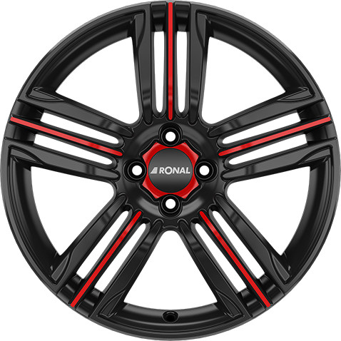 Ronal R57 MCR (7.5x18) jetblack-red spoke