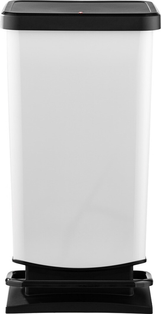 Rotho Poubelle à pédale Paso 40 L blanc métallique