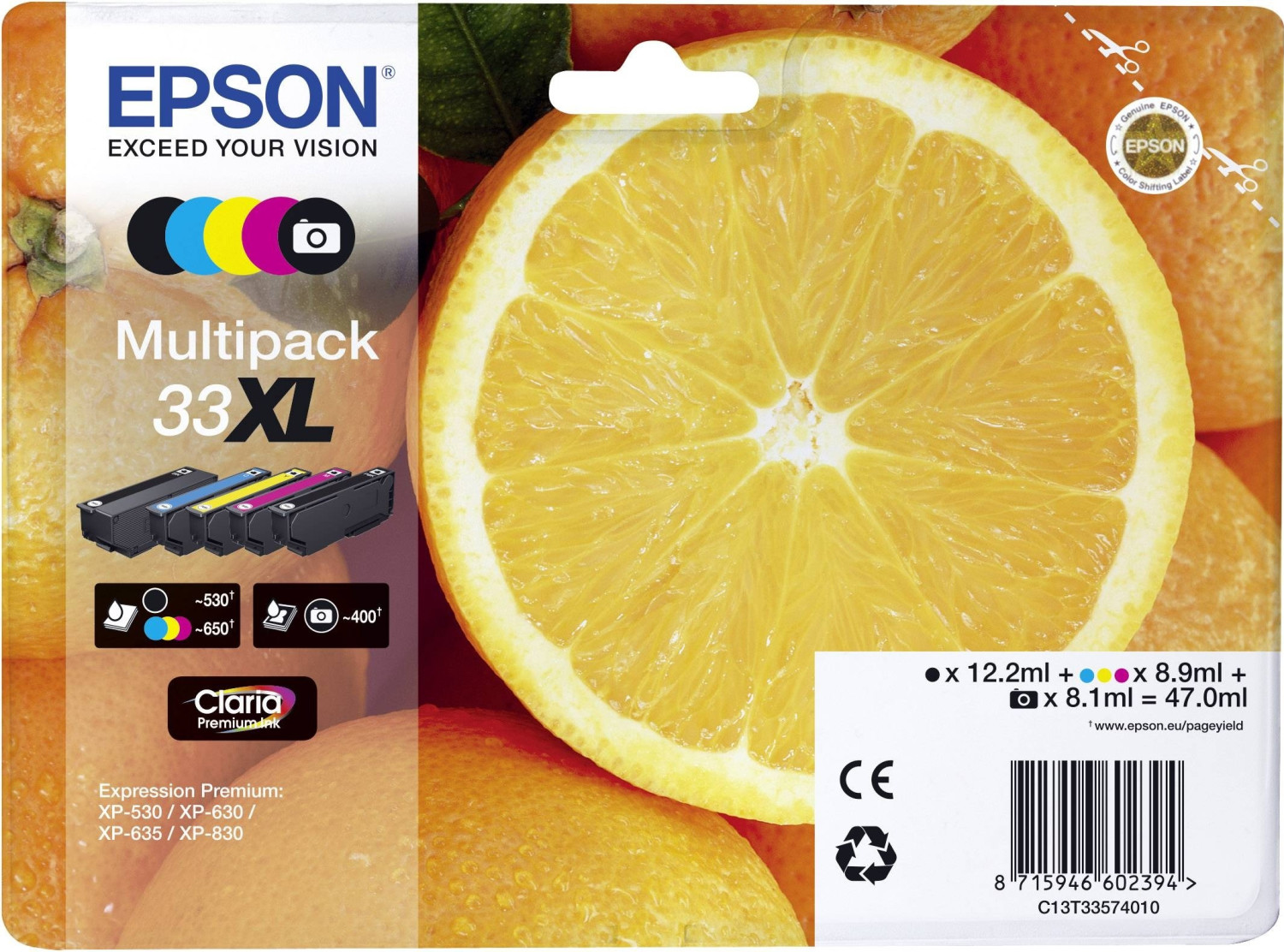 Epson 33XL Multipack 5 couleurs (C13T33574010)