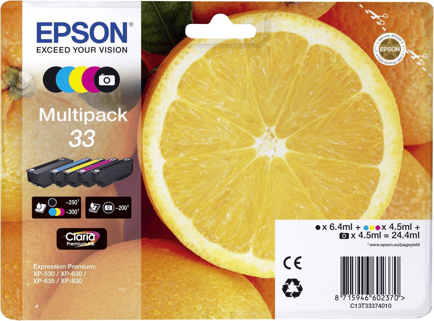 Epson 33 Multipack 5 couleurs (C13T33374010)
