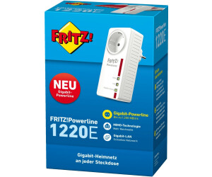 FRITZ!Powerline 1220E Set PowerLAN Adapter 1200 Mbps Great for HD Streaming