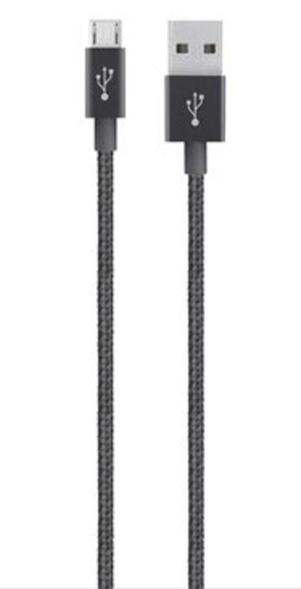 Belkin Câble métallique micro-USB vers USB 1,2 m noir