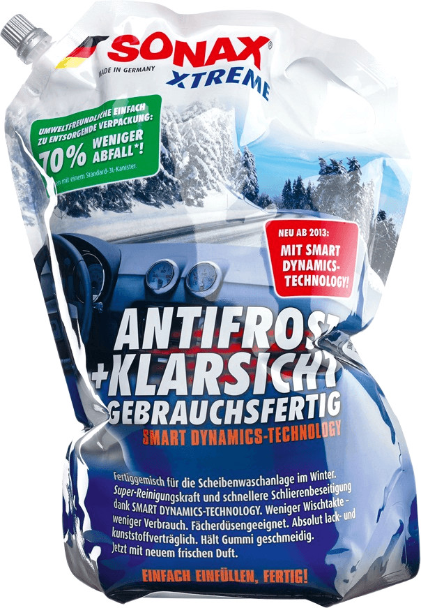 SONAX XTREME AntiFrost+KlarSicht Konzentrat (5 Liter) ergibt bis zu 15  Liter Winter-Scheibenwaschwasser, sofort mischbereit, schlierenfrei,  Antikalk-Effekt