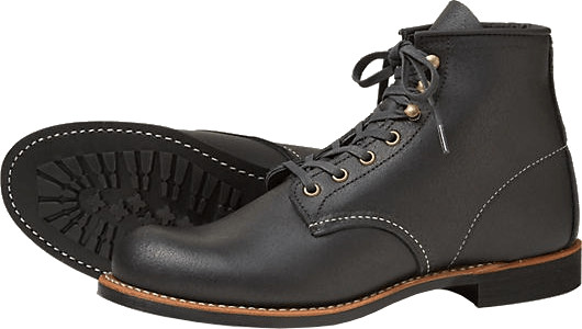 Red Wing Blacksmith black spitfire leather