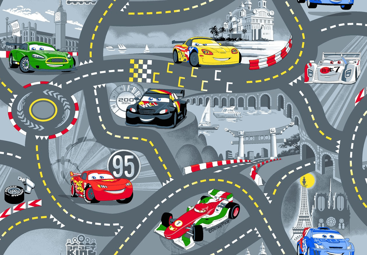 Associated Weavers Tapis de jeu World of Cars II (95 x 133 cm)